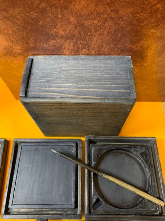 箱硯　古道具　アンティーク　インテリアイン骨董　古民具　引き出し卓上矢立て