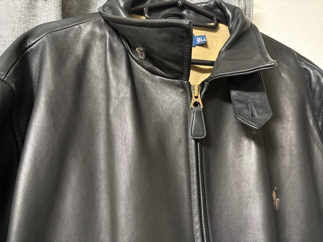 OLD Polo by Ralph Lauren ブラックレザージャケット LL