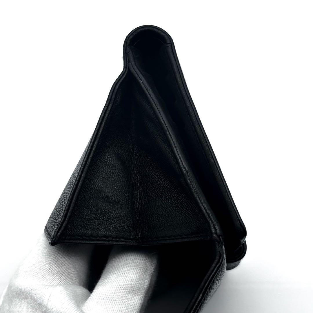 【美品✨】シャネル ココステッチ キャビア Wホック 二つ折 財布