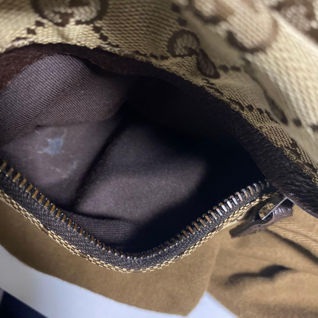 値下げGUCCI GGキャンバス ロゴ　シェリーライン レザー ショルダーバッグ