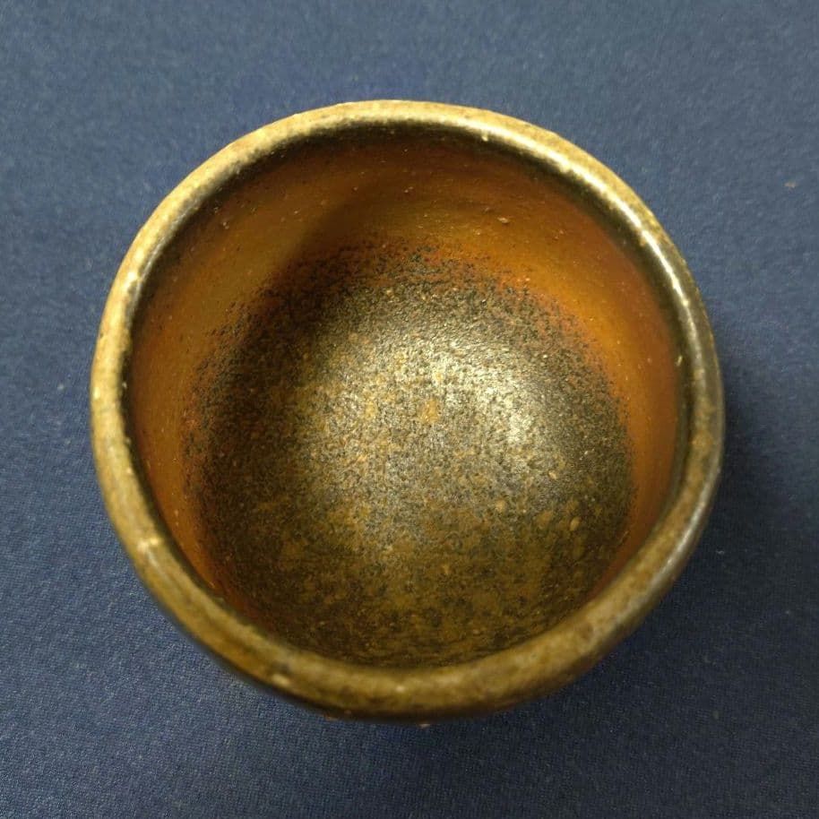 【備前焼】松田華山　備前木目酒呑