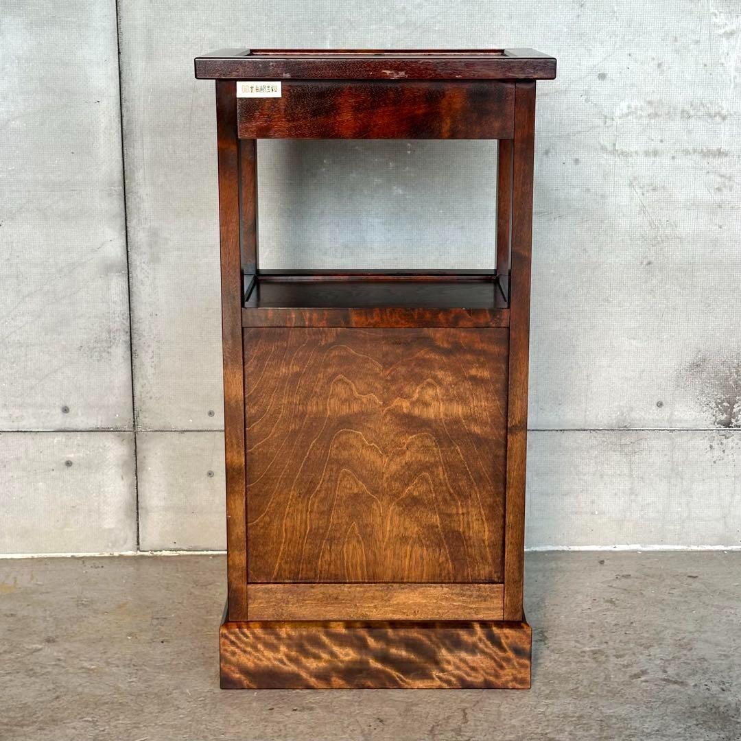 ✿ 昭和レトロ ✿ 北海道民芸家具 カバ無垢材 電話台 サイドチェスト ホクミン