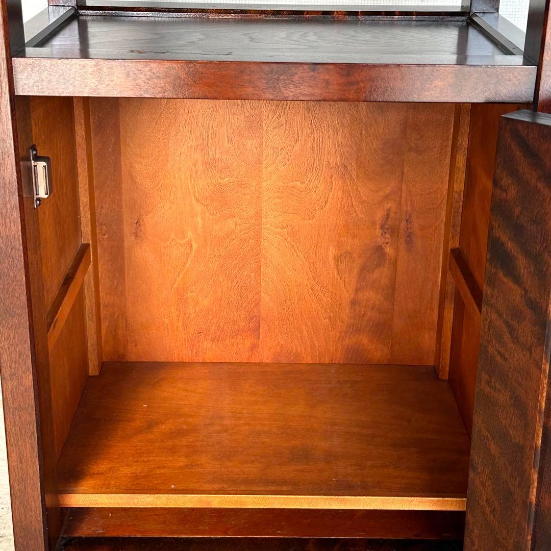 ✿ 昭和レトロ ✿ 北海道民芸家具 カバ無垢材 電話台 サイドチェスト ホクミン