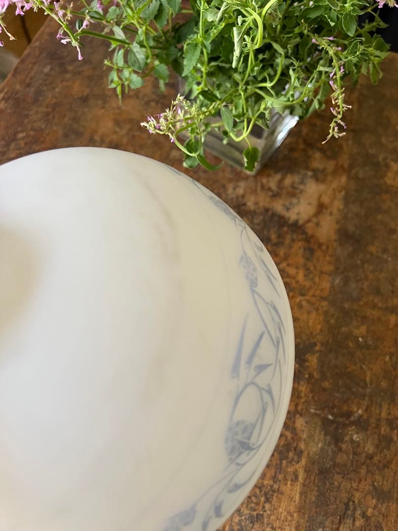 レトロ　大正ロマン　すりガラス花模様電笠　照明　灯り　古民家　アンティーク