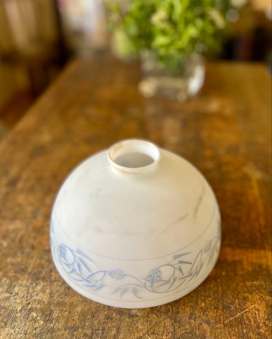 レトロ　大正ロマン　すりガラス花模様電笠　照明　灯り　古民家　アンティーク