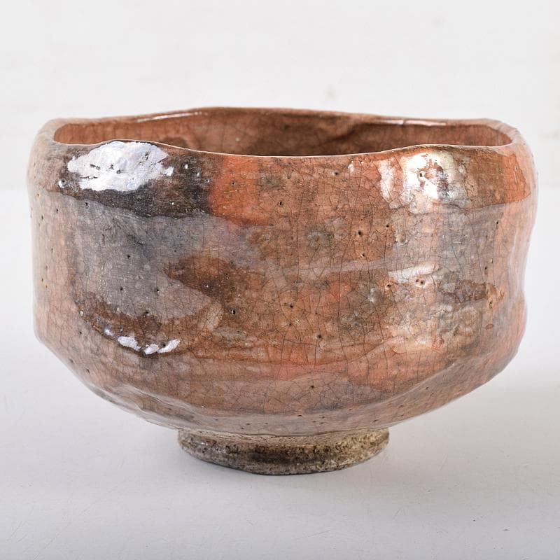 茶道具　楽吉左衛門　赤楽茶碗　共箱　D　R8674