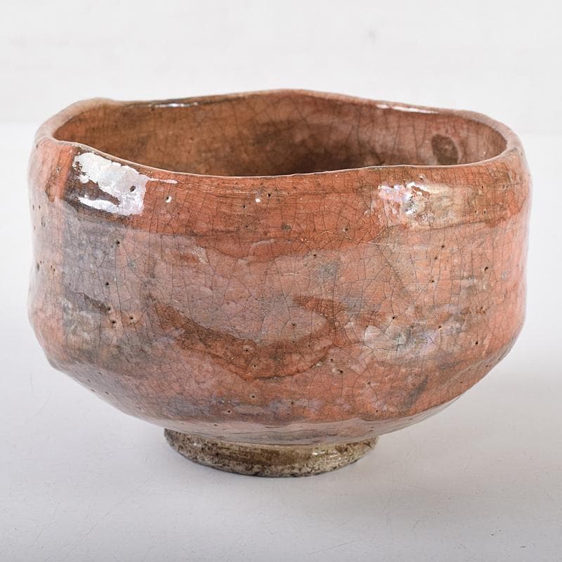 茶道具　楽吉左衛門　赤楽茶碗　共箱　D　R8674