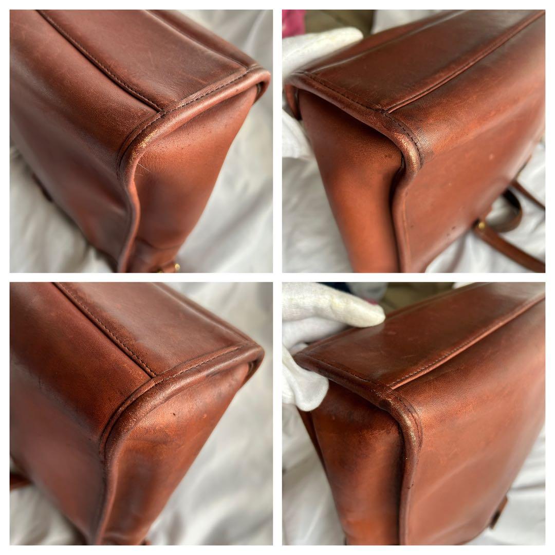 【希少】80s USA製 オールドコーチ レザー ビジネスバッグ 2way 茶