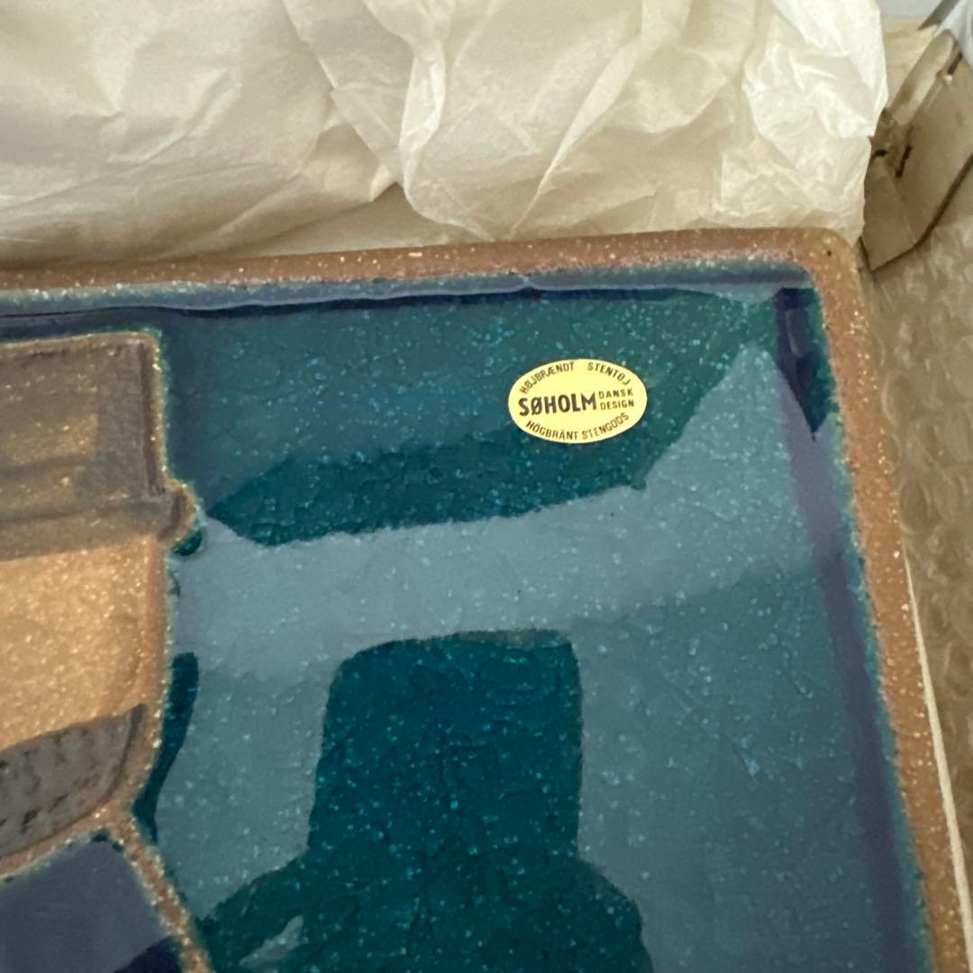 デンマーク製 SOHOLM 陶板 壁掛け 馬車に乗る男女 陶器