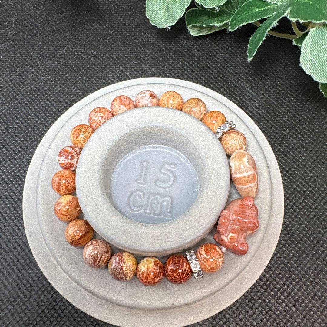 ＊いちごウサギ様＊【良質】ラブラドライト　九尾狐　アクアマリン　ブレスレット