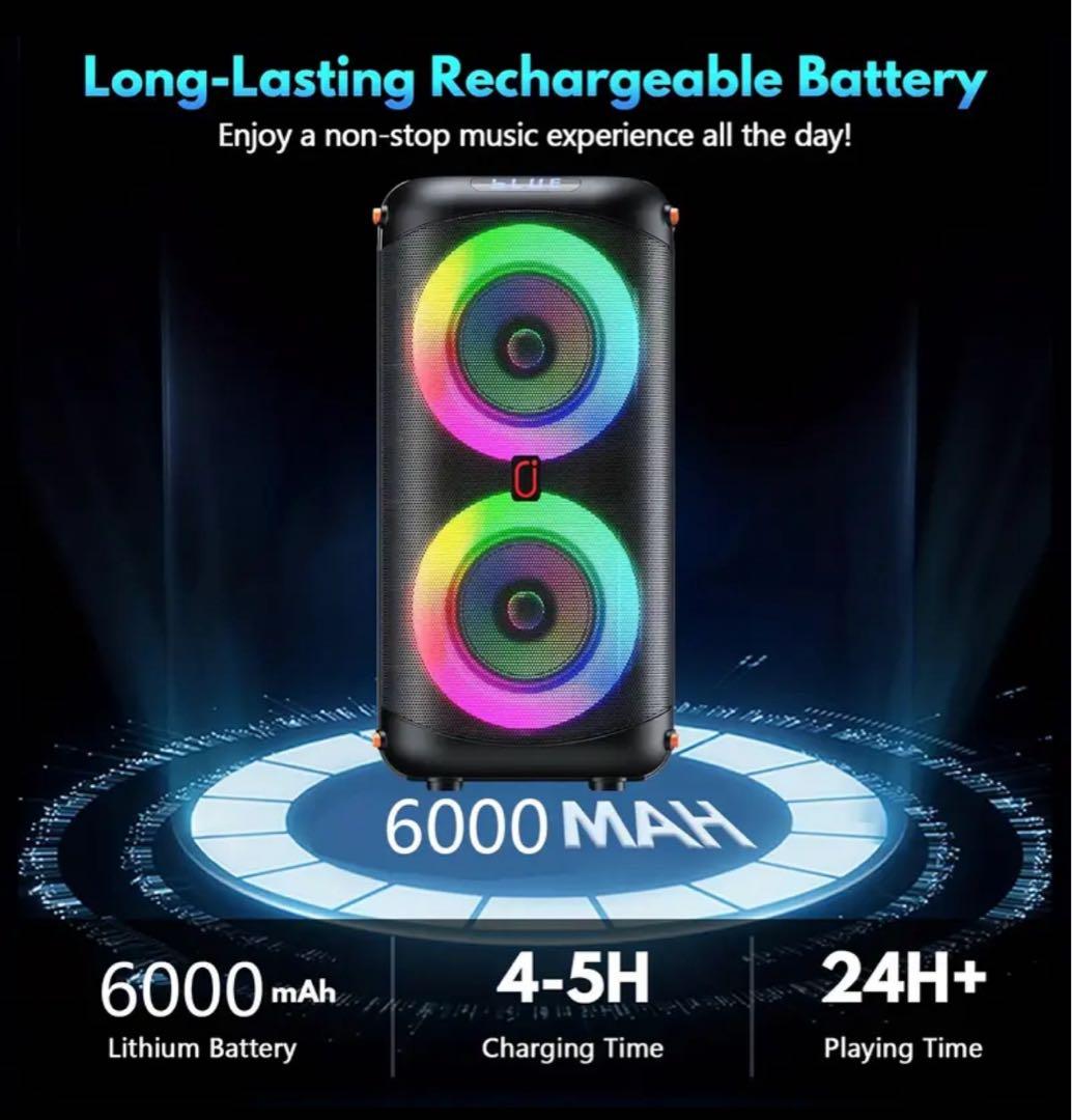 【新品】JYX T27-Tポータブルカラオケスピーカーセット（マイク2本付き）