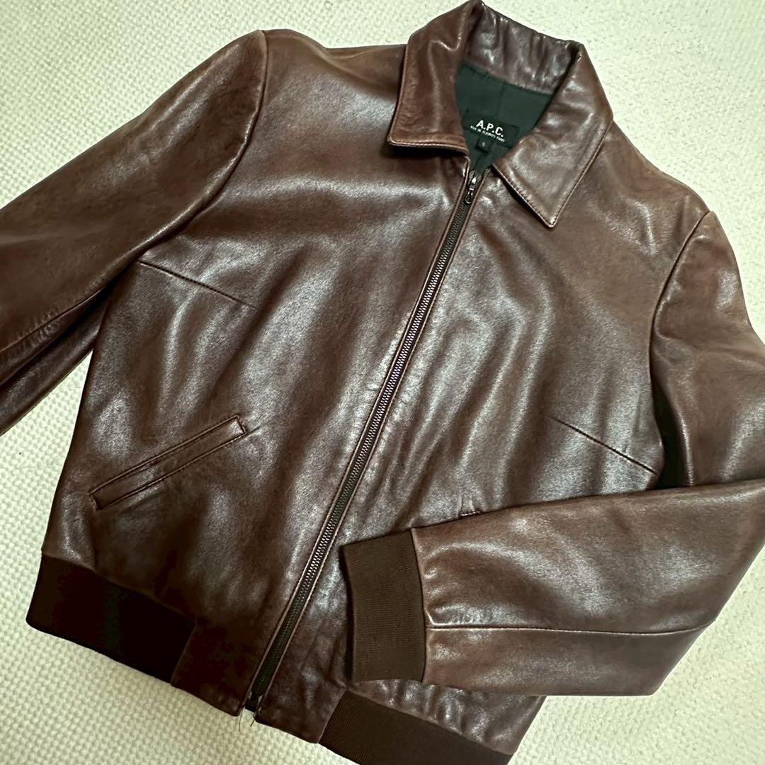 a.p.c ラムレザージャケット