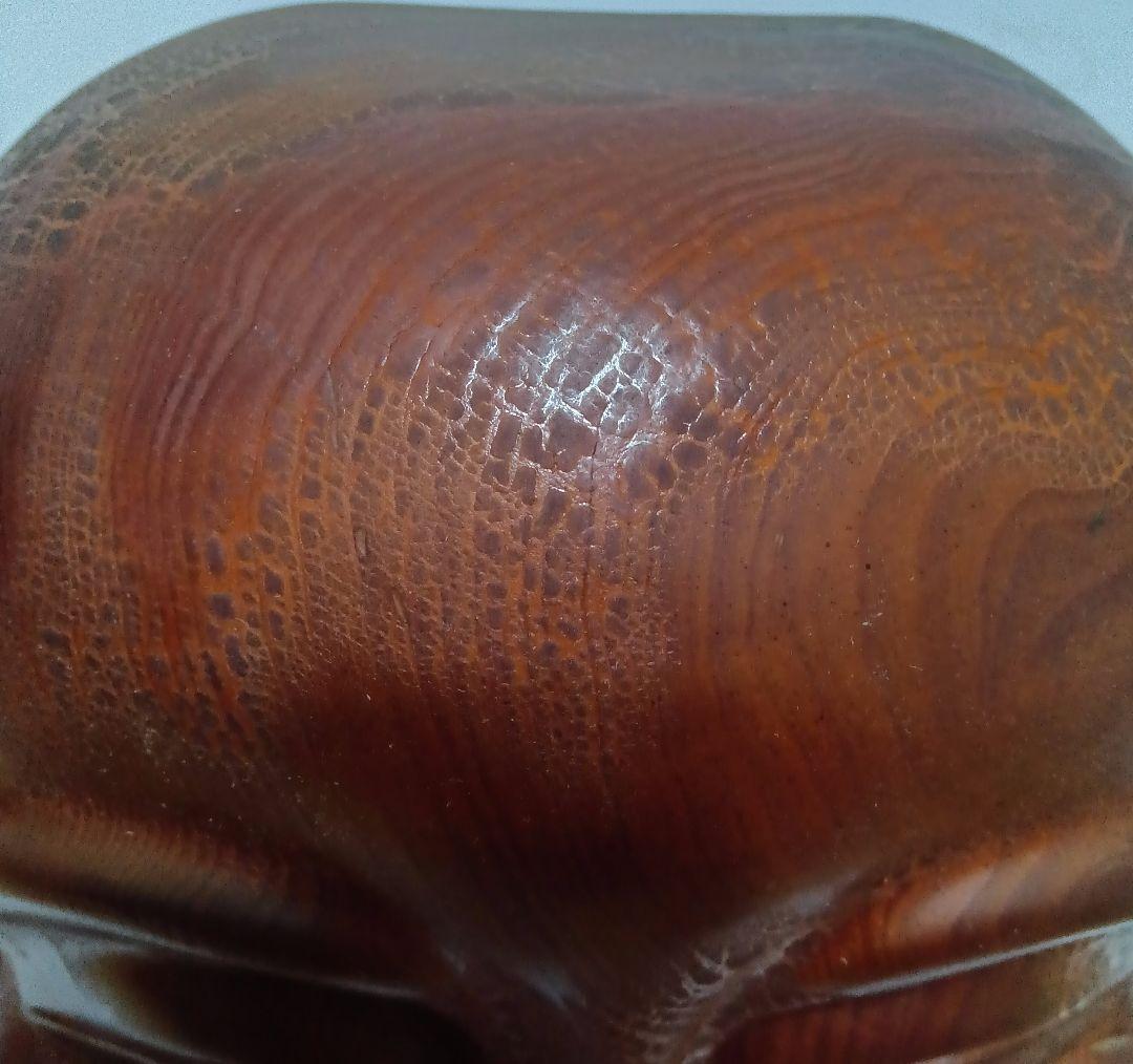 【大型】木彫り お面 木製 民芸 壁掛け 表情豊か 経年変化あり