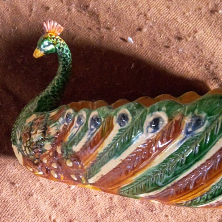 中国陶磁器　唐三彩　鳥型鉢