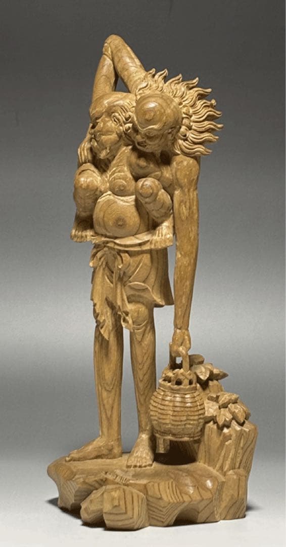 名品 【木彫 手長足長像 】 山車 祭屋台 だんじり 立川流 下教来石神社 北斎