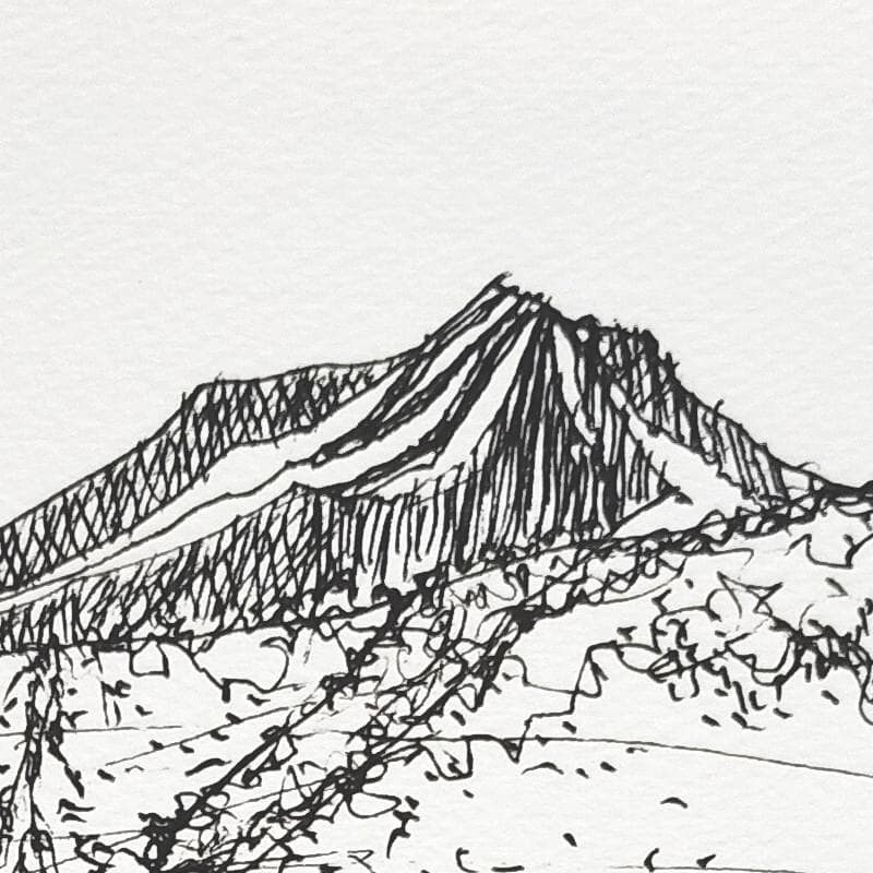 ☆青野昌勝☆「ニセコ有島記念館にて」ペン画　四ツ　未使用！