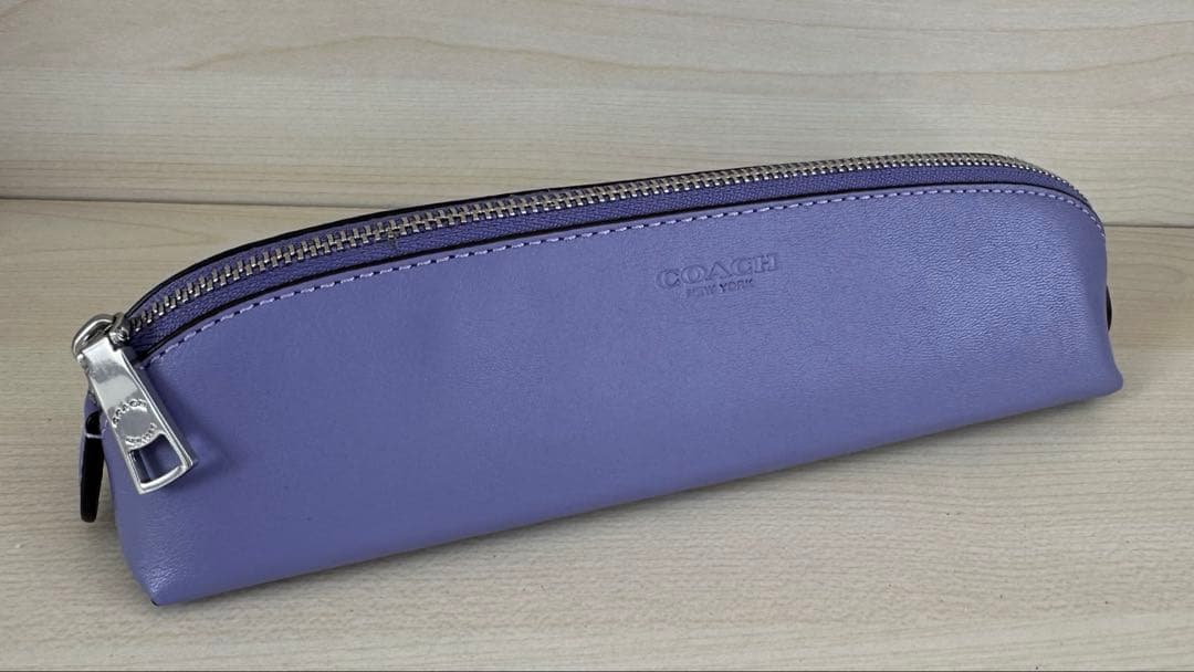 コーチ 本革 レザー ペンケース CF152 ライトバイオレット 新品