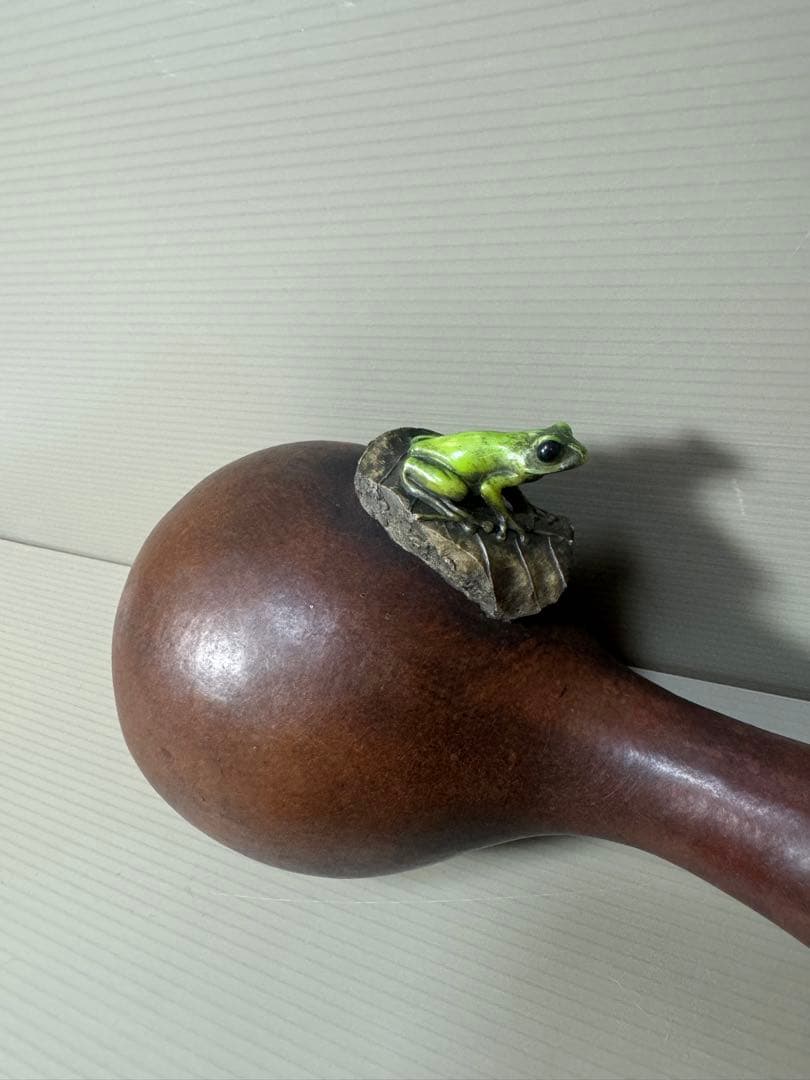 2134  時代提げ物　古瓢箪　徳利　カエル　時代物