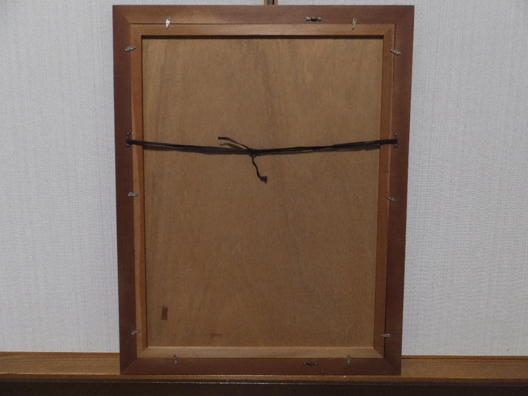 ★日本画★矢谷長治「柿とペイュ」２００８年１月制作（９３歳）落款＆自筆サイン入