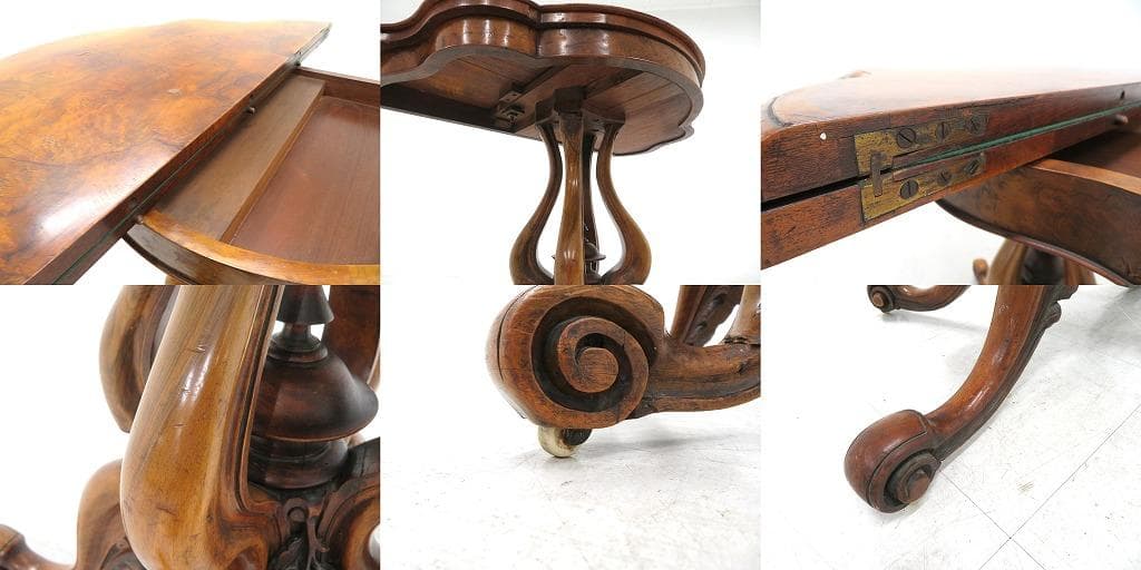 英国　イギリス　アンティーク　コンソールテーブル　ダイニングテーブル　拡張式