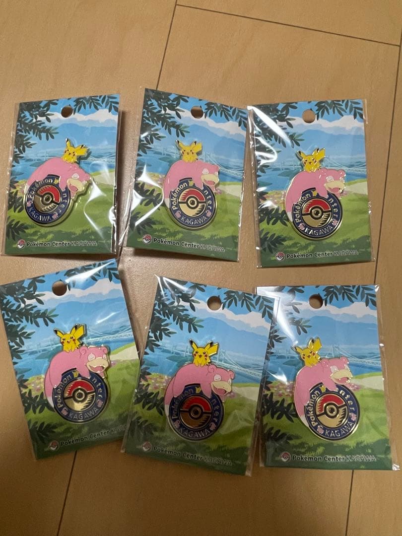 ポケモンセンター カガワ 香川 限定 ヤドン ピカチュウ ロゴピンズ　6個