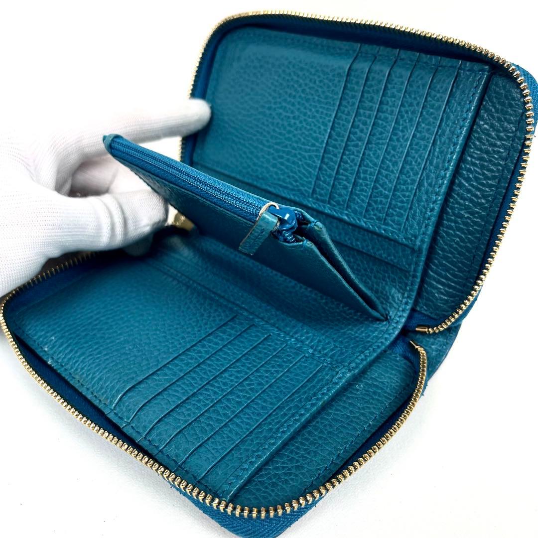 グッチ　GGキャンバス　ラウンドファスナー　ミディアムウォレット　ロゴ総柄　極美