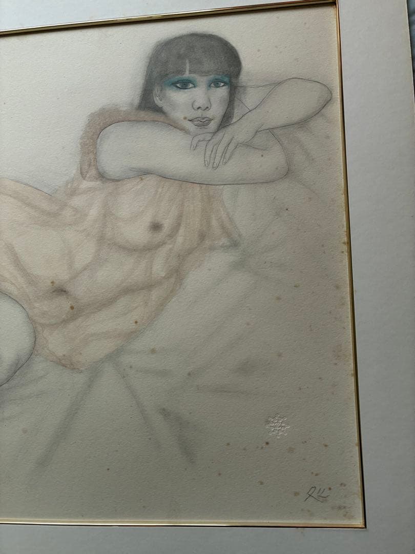 希望額へ　加山又造 裸婦 リトグラフ 直筆サイン 絵画 額装