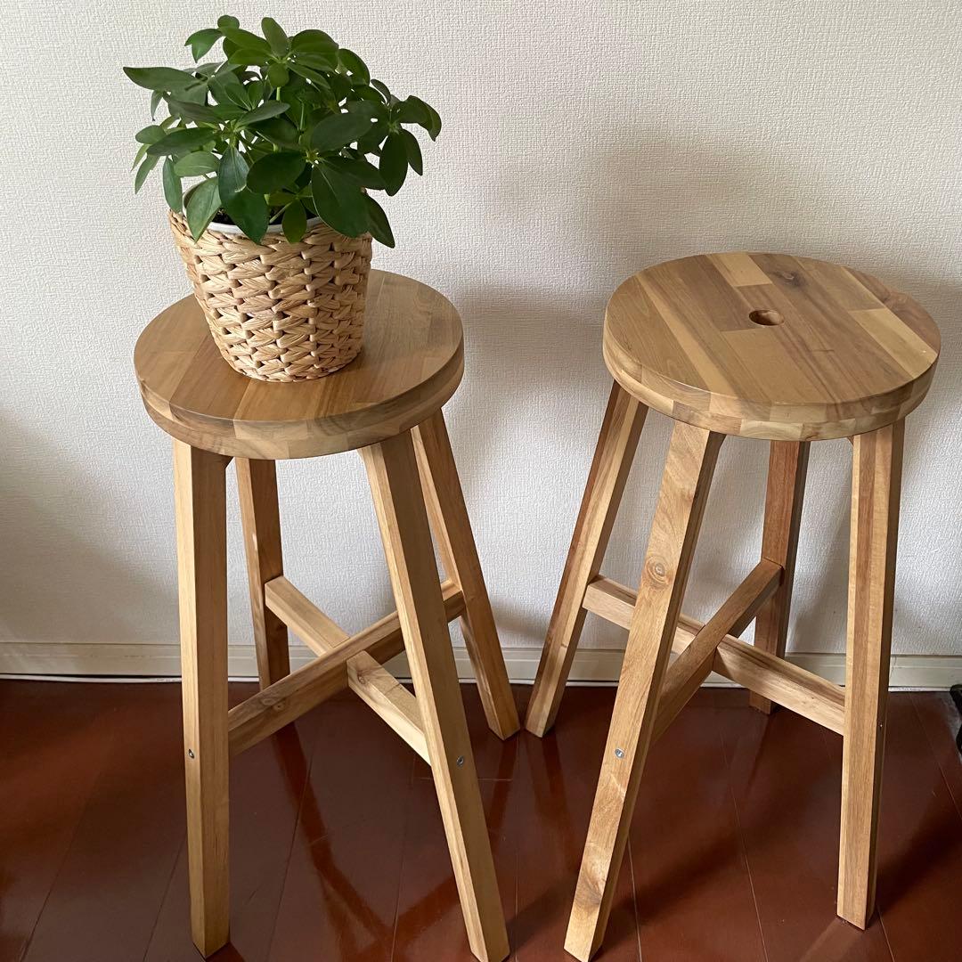 廃盤品　IKEA イケア　SKOGSTA スコグスタ　スツール　椅子　2脚