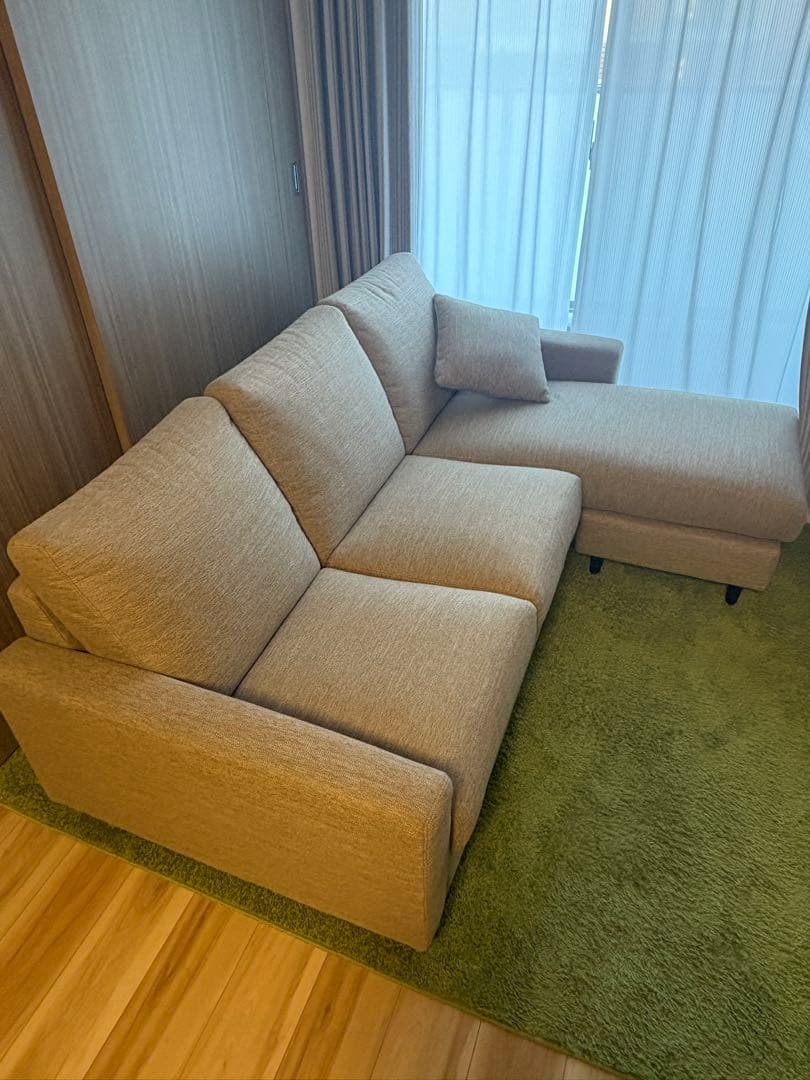 ベージュ L字型 ソファセット