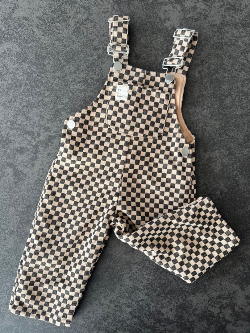 その他 bel&bow checkerboard overall