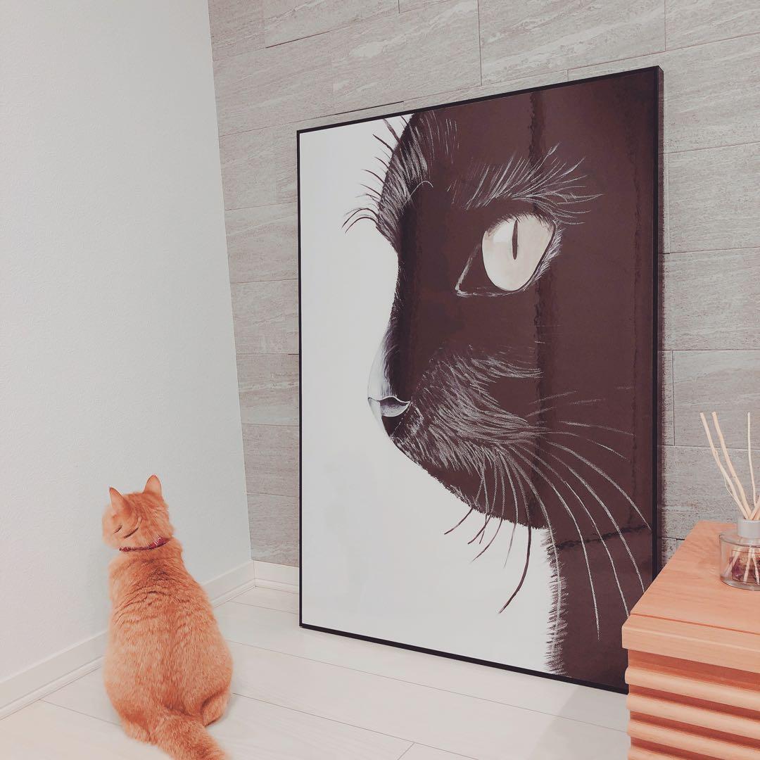 猫 インテリア インテリアパネル アートパネル ノーブルキャット フレーム