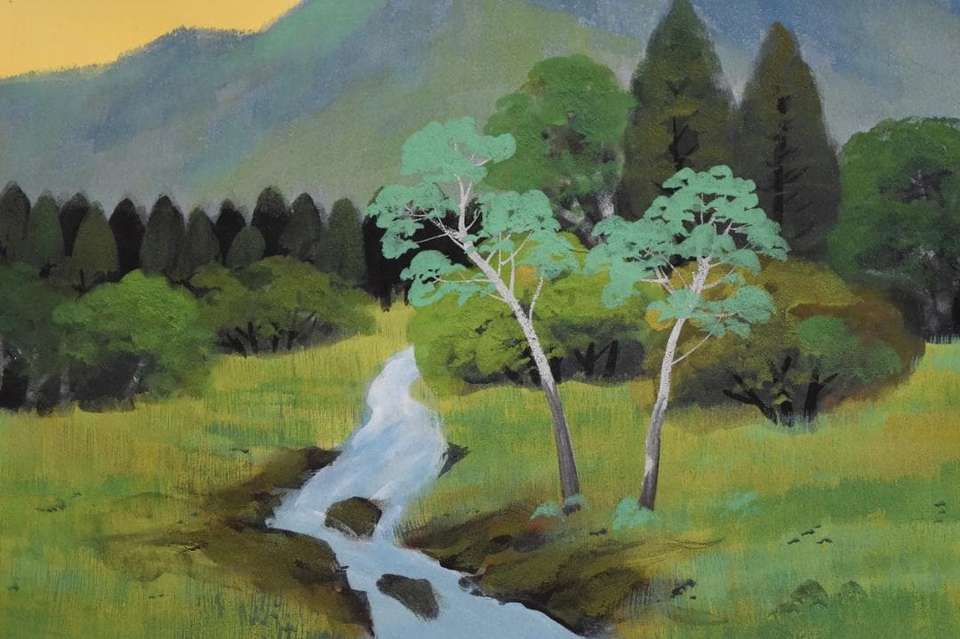 コロナ制圧祈願還元‼キャンペーン掛け軸・石原春秋　筆肉筆絹本、共箱、横物