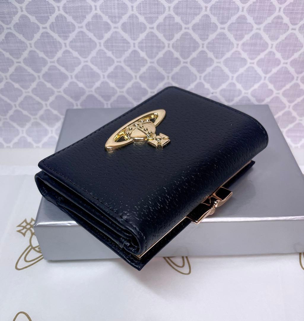 【最新☆新品】ヴィヴィアン・ウエストウッド　三つ折り財布 ブラック ユニセックス