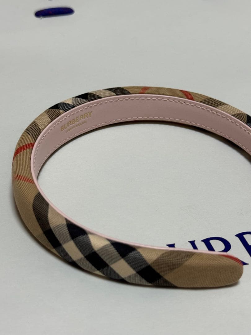 Burberry ヘアバンド ベージュ・チェック柄