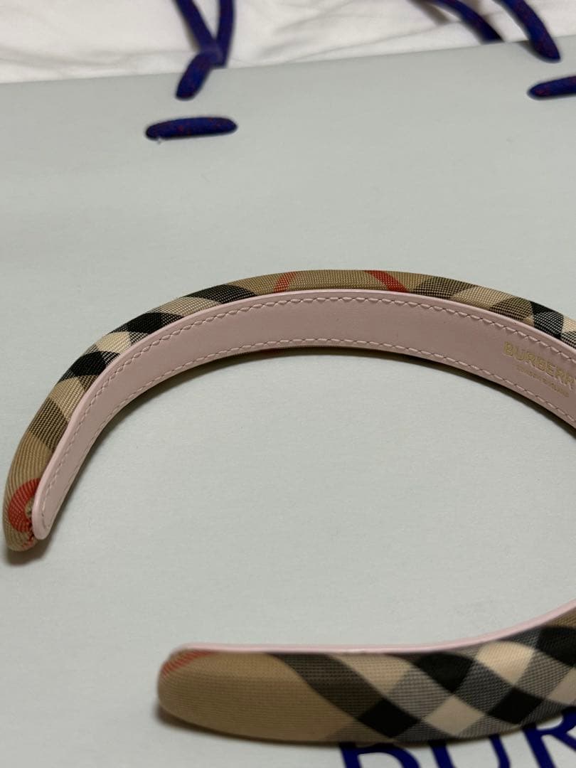 Burberry ヘアバンド ベージュ・チェック柄