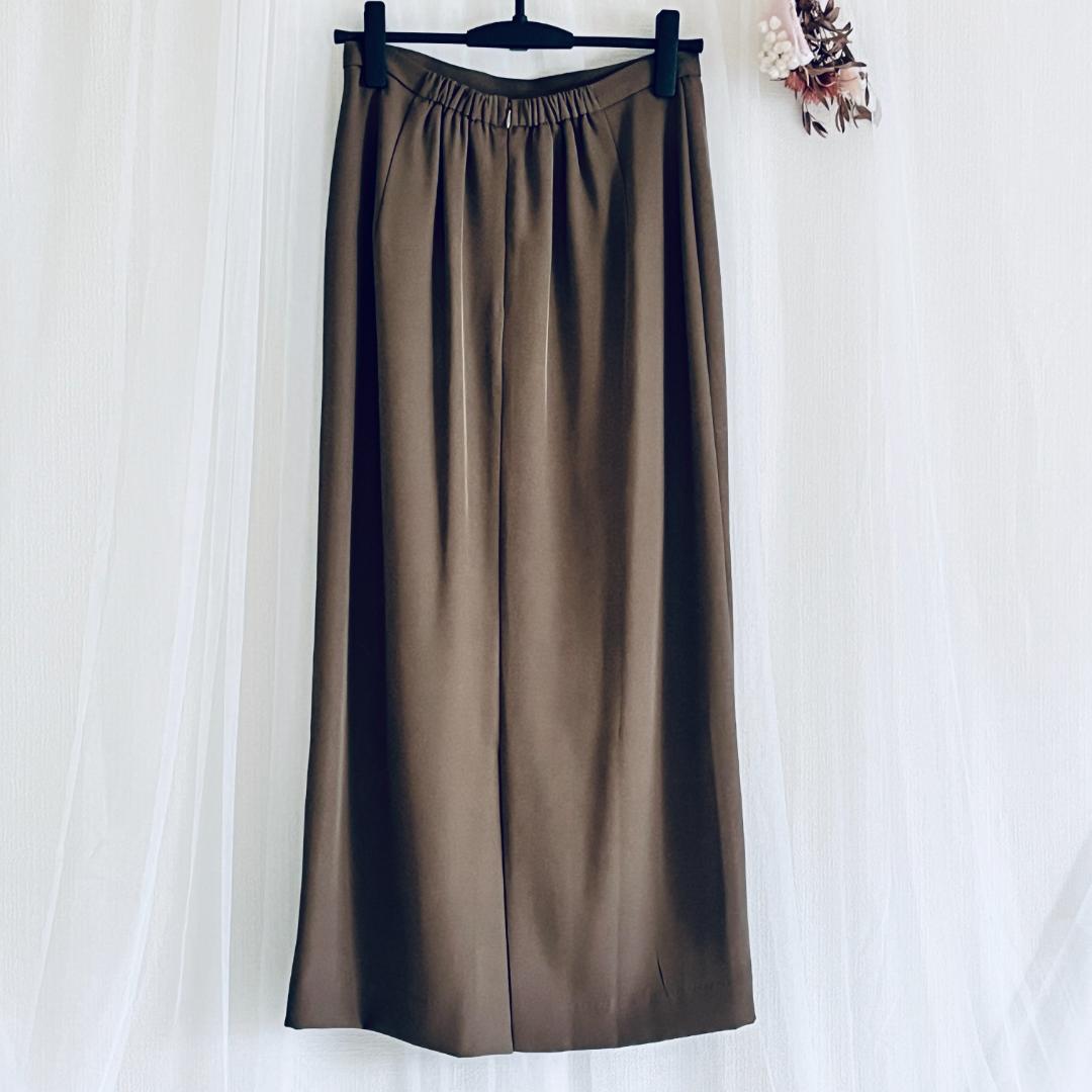 GIRL チュールレイヤードトップ スタイトスカート　セットアップ カーキ L