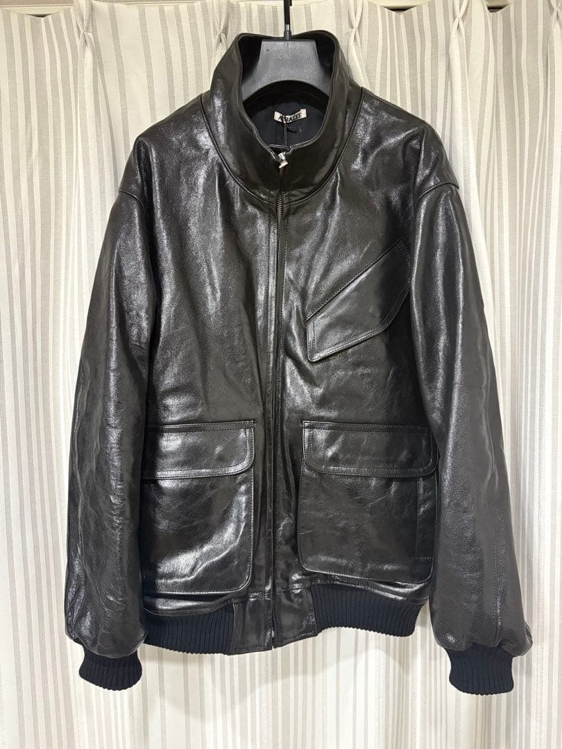 オーラリー 25AW LAMB LEATHER ZIP BLOUSON 3