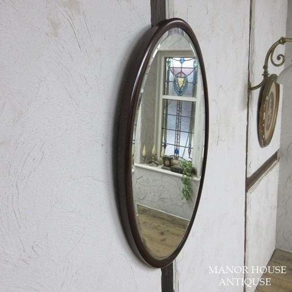 イギリス アンティーク 家具 ウォールミラー 壁掛け鏡 木製枠 英国 6384d