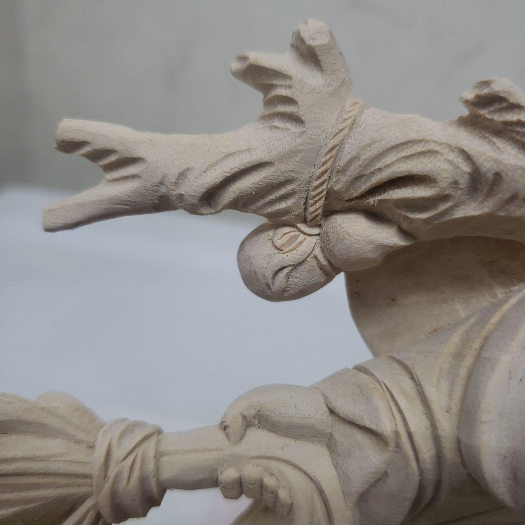 Ｂフライデー　蔵出し特価縁起物 七福神★楠材 布袋とうさぎ★福徳円満 子孫繁栄