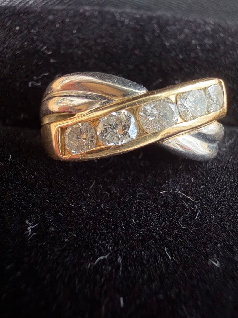 限定値下げ【訳あり】0.5ctダイヤモンドK18YG PT900コンビリング