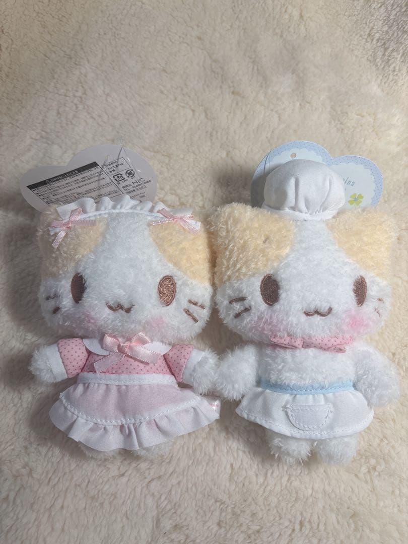 マシュマロみたいなふわふわにゃんこ カラビナ付きマスコットふるふるマスコット3点