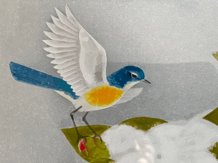 上村淳之　作　「雪椿」日本画