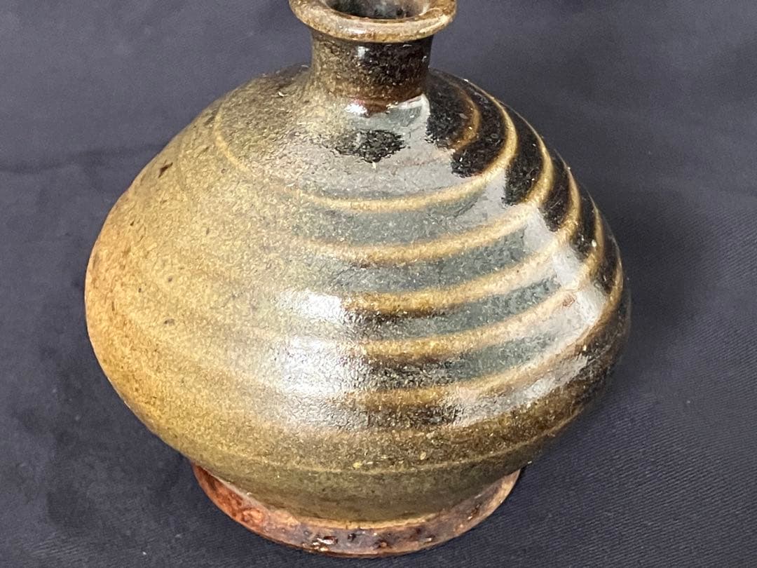 鍛冶丁焼　鍛冶町焼　油壺　一輪挿し　アンティーク