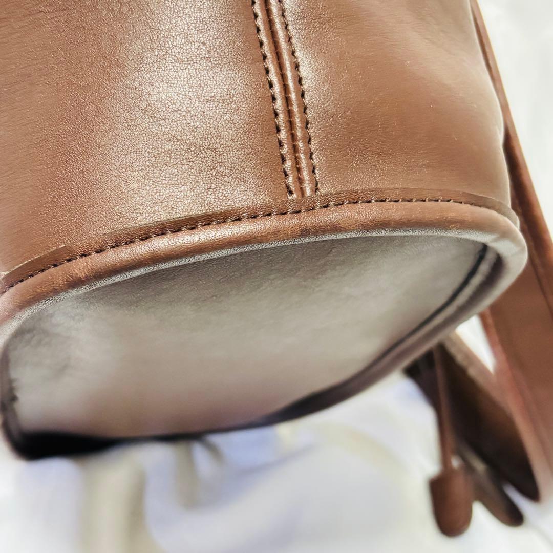 美品 COACH オールドコーチ 巾着型ショルダー ブラウン 9952