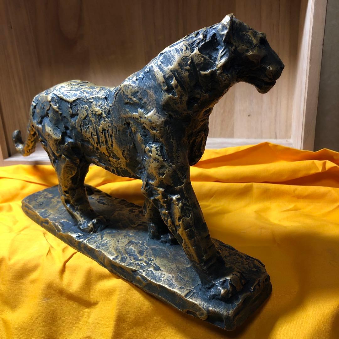 ブロンズ トラ 彫刻 木箱付き北村西望