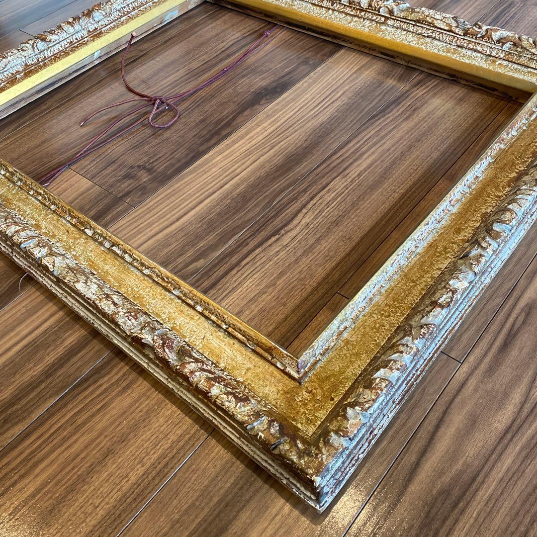 大型木製額縁　アンティーク　フレーム