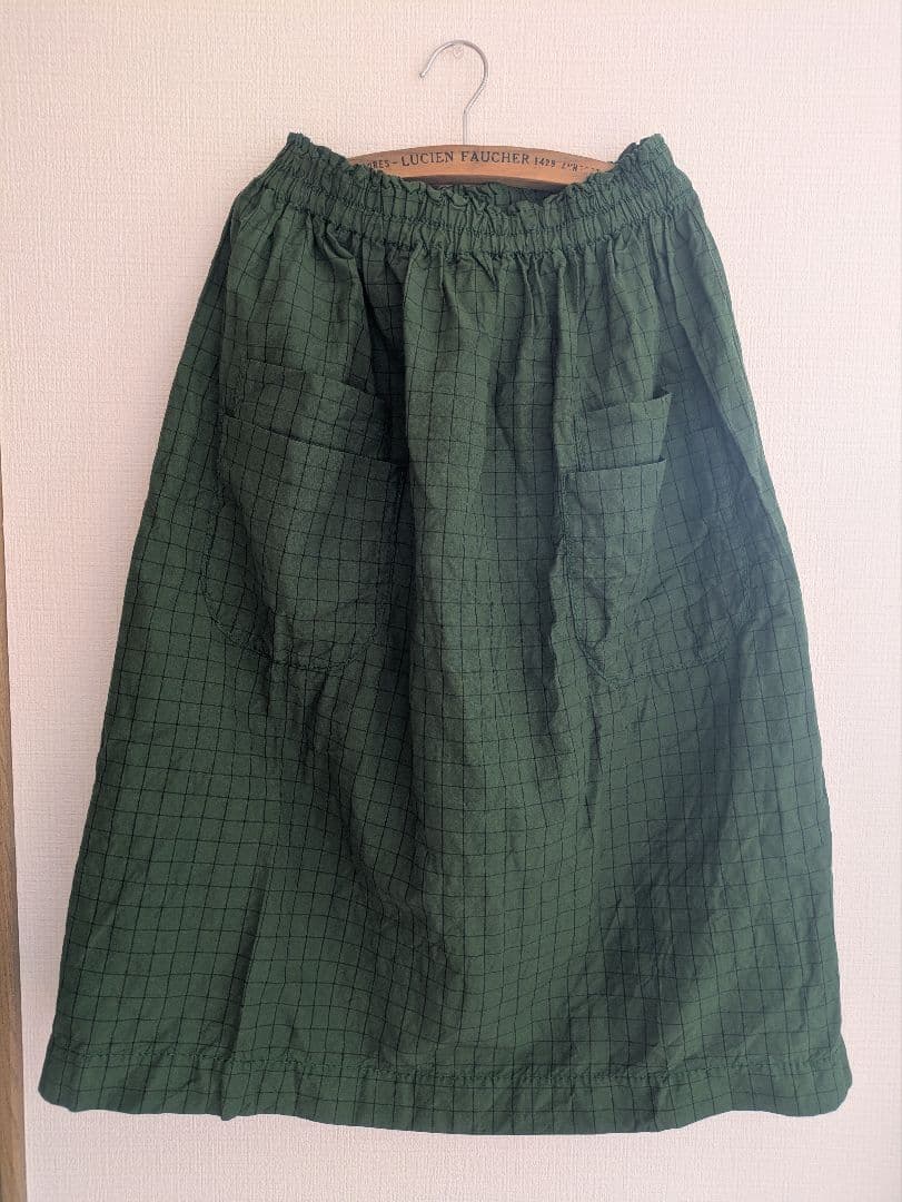 homspun グリーンチェックスカート S　size