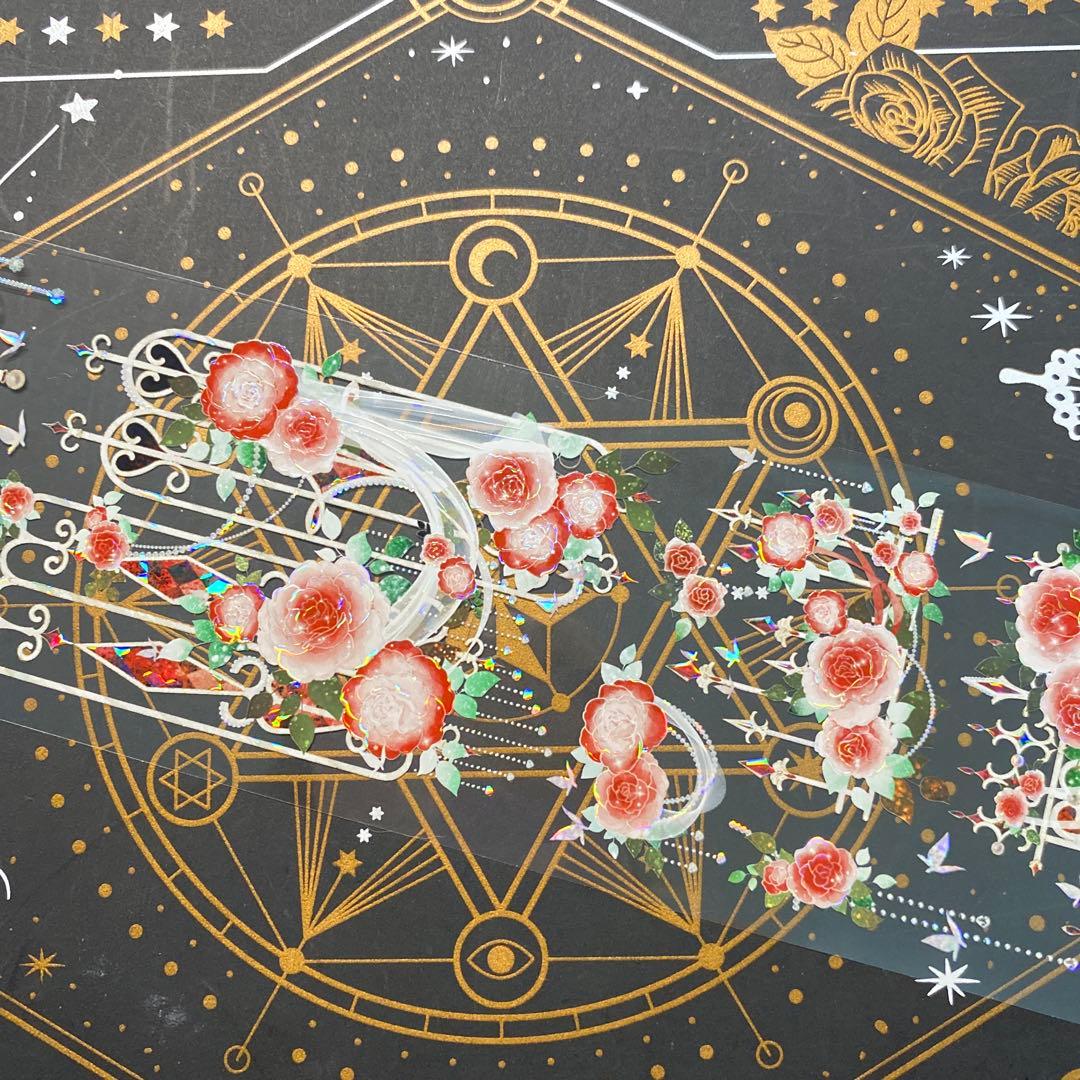 【9284】海外　マステ　中古巻　貝殻光マスキングテープ　バラ　装飾系