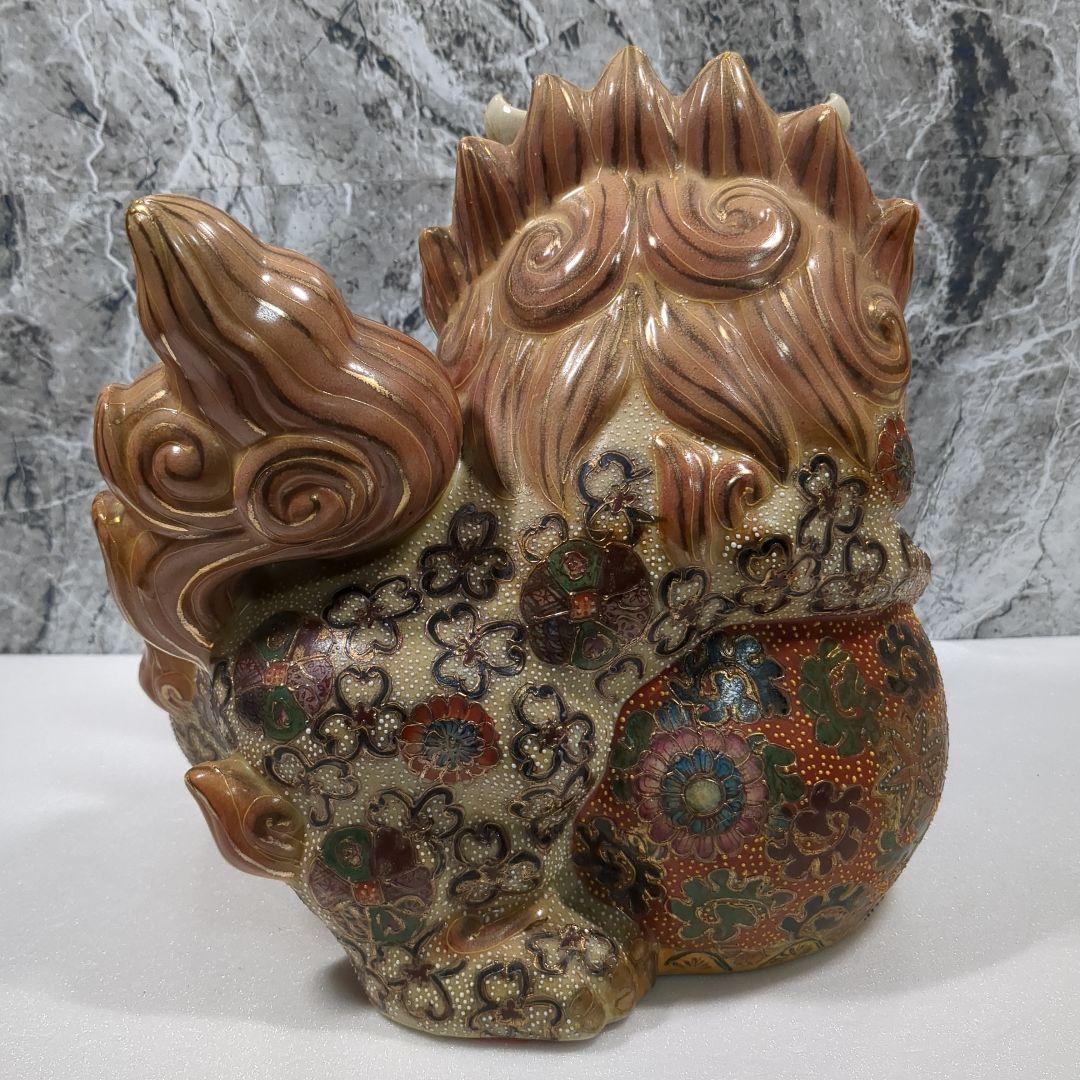 九谷焼 九谷五彩 獅子置物 ペア シーサー 狛犬 一対 縁起物 魔除け 厄除け