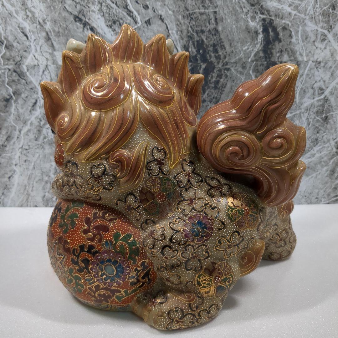 九谷焼 九谷五彩 獅子置物 ペア シーサー 狛犬 一対 縁起物 魔除け 厄除け